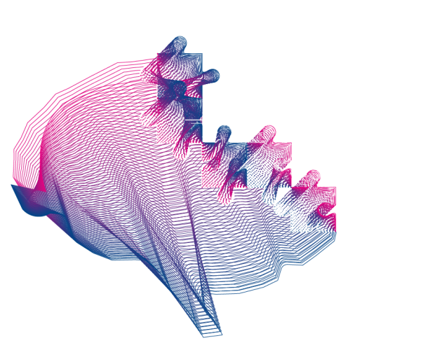 Grafische Darstellung eines Gehirns, dass aus Linien besteht, in der oberen rechten Echte wird aus dem Gehirn ein Puzzle